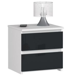 Ak furniture Noční stolek CL2 40 cm bílý/grafitový lesk obraz