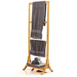 Blumfeldt Věšák na ručníky, 3 tyčky na ručníky, 40 x 104, 5 x 27 cm, žebříkový design, bambus obraz