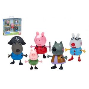 Teddies Prasátko Peppa/Peppa Pig plast set 5 figurek v maškarních šatech v krabičce 16x15x4, 5 cm obraz