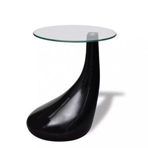 Konferenční stolek laminát / sklo Dekorhome Černá lesk obraz