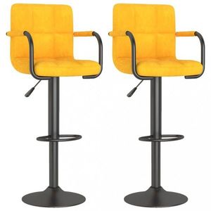 Barová židle 2 ks samet / kov Dekorhome Žlutá obraz