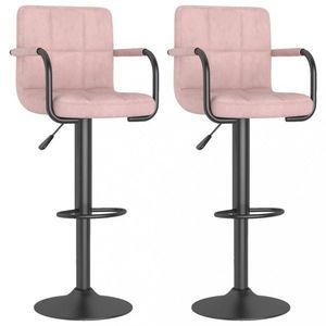Barová židle 2 ks samet / kov Dekorhome Růžová obraz