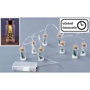Nexos 65855 Vánoční dekorativní řetěz - 8 LED, mini skleničky se stromky obraz