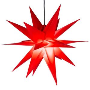 Nexos 64199 Vánoční dekorace - hvězda s časovačem 1 LED, 55 cm, červená obraz