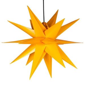 Nexos 67068 Vánoční dekorace - hvězda s časovačem 1 LED, 55 cm, žlutá obraz