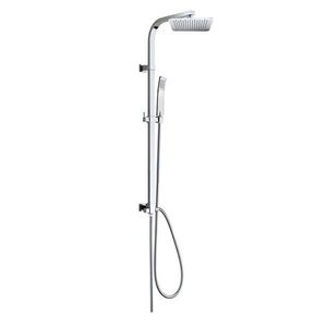 MEREO Sprchový set Quatro s tyčí, hadicí, ruční a talíř. hranatou sprchou, slim, nerez CBQ60101SKN obraz