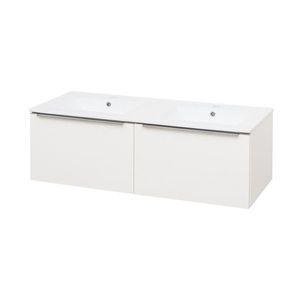 MEREO Mailo, koupelnová skříňka s keramickým umyvadlem 121 cm, bílá, chrom madlo CN518 obraz