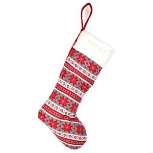 Vánoční textilní bota pletená, 45 cm, šedá obraz