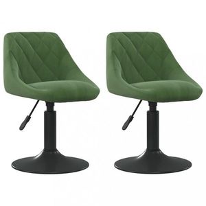 Otočná jídelní židle 2 ks samet / kov Dekorhome Tmavě zelená obraz