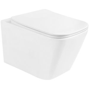 MEXEN/S Teo Závěsná WC mísa včetně sedátka s slow-slim, duroplast, bílá 30850600 obraz