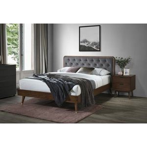 HALMAR Dřevěná postel Sidy 160x200 cm dvoulůžko šedá/ořech obraz