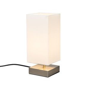 Moderní stolní lampa bílá s ocelí - Milo obraz