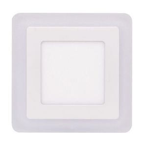 Ecolite Bílý vestavný LED panel hranatý 145 x 145mm 6W+3W podsvícený LED-DUO-S6W obraz