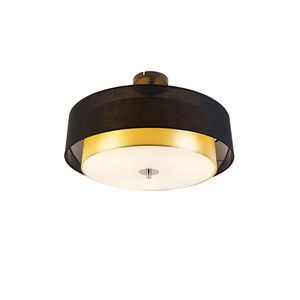 Moderní stropní svítidlo černé se zlatým 50 cm 3-světlo - Drum Duo obraz
