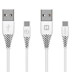 Kabel datový Swissten USB / USB-C 3.1 1.5 m bílý (7MM) obraz