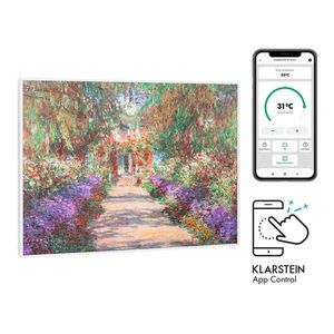 Klarstein Wonderwall Air Art Smart, infračervený ohřívač, 80 x 60 cm, 500 W, zahradní cesta obraz