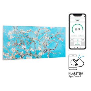 Klarstein Wonderwall Air Art Smart, infračervený ohřívač, 120 x 60 cm, 700 W, aplikace, mandlový květ obraz