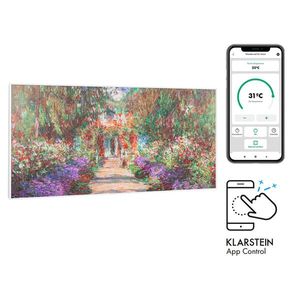 Klarstein Wonderwall Air Art Smart, infračervený ohřívač, 120 x 60 cm, 700 W, aplikace, zahradní cesta obraz