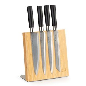 Klarstein Stojan na nože, šikmý, magnetický, na 4-6 nožů, bambus, nerezová ocel obraz