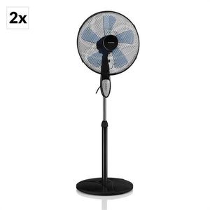 Klarstein Summerjam, 2 x stojanový ventilátor, sada dvou ventilátorů, 50 W, 3 stupně, černá barva obraz