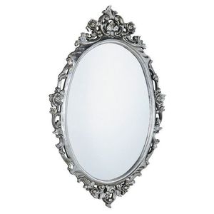 SAPHO DESNA oválné zrcadlo ve vyřezávaném rámu, 80x100cm, stříbrná IN344 obraz