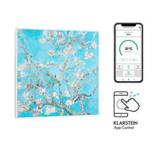 Klarstein Wonderwall Air Art Smart, infračervený ohřívač, 60 x 60 cm, 350 W, mandlový květ obraz