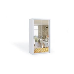 GIB Šatní skříň se zrcadlem BOKO 120, bílá 120x215x62 Bílá obraz