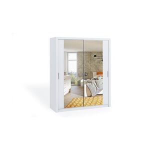 GIB Šatní skříň se zrcadlem BOKO 180, bílá 180x215x62 Bílá obraz