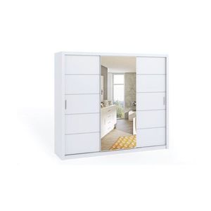 GIB Šatní skříň se zrcadlem BOKO 250, bílá 250x215x62 Bílá obraz