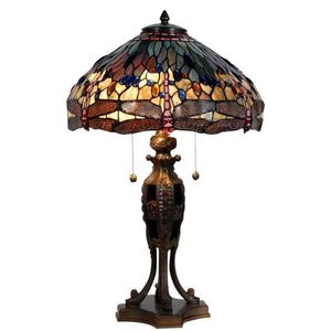 Stolní lampa Tiffany Dark dragonfly - Ø 42*64 cm 5LL-5296 obraz