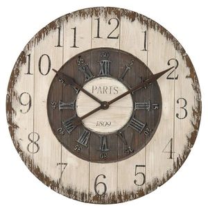 Dřevěné nástěnné hodiny Paris - Ø 80*5 cm / 1xC 4KL0049 obraz