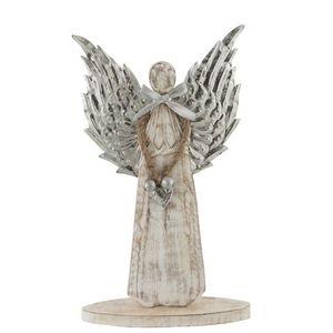 Dřevěný anděl se stříbrnými křídly - 18*31*2cm 85240 obraz