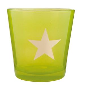 Zelený svícen na čajovou svíčku s hvězdou - Ø 10*10 cm 6GL1547GR obraz