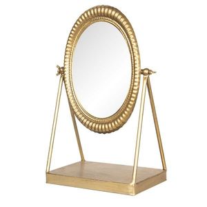 Zlaté antik kovové kosmetické zrcadlo Vioni - 23*13*35 cm 62S158 obraz
