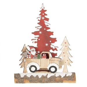 Dřevěná vánoční dekorace se Santou - 6*5*20 cm 6H1748 obraz