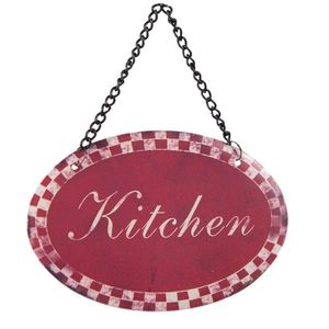 Červená závěsná cedulka Kitchen - 12*8 cm 6Y2530 obraz