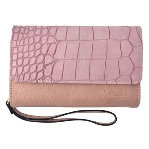Růžovo hnědá koženková peněženka s imitací hadí kůže - 17*10 cm JZWA0048P obraz