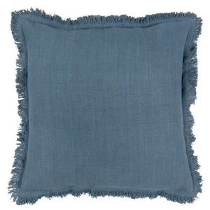 Tmavě modrý bavlněný polštář s trásněmi - 45*45 cm KG023.026DBL obraz