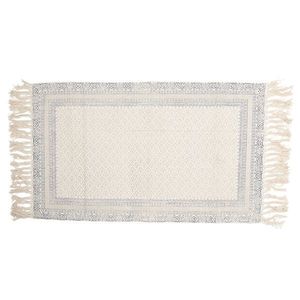 Krémový bavlněný koberec s šedými ornamenty - 70*120 cm KT080.049 obraz