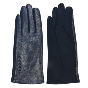 Tmavě modré zimní rukavice s knoflíky - 8*24 cm MLGL0035BL obraz