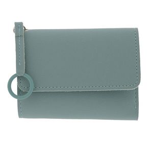 Modro šedá koženková peněženka - 12*9 cm MLPU0157BL obraz