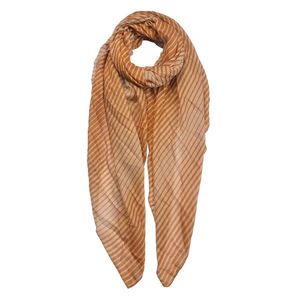 Okrovo béžový šátek s proužky - 90*180 cm MLSC0328Y obraz