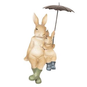Dekorace sedící králíci pod deštníkem - 10*9*19 cm 6PR2598 obraz
