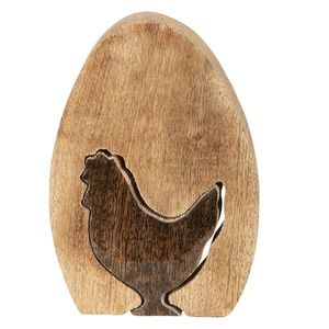 Dřevěné dekorační vejce s motivem slepičky - 12*8*2 cm 6H1769S obraz