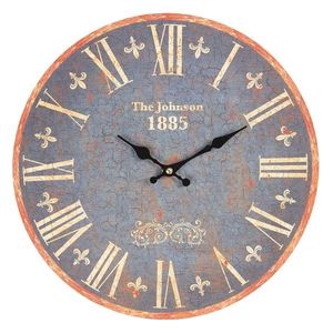 Vintage nástěnné hodiny s patinou The Johnson - Ø 34*3 cm / 1*AA 6KL0572 obraz