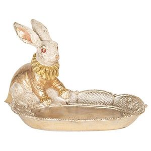 Zlatý dekorační talíř s králíkem - 15*11*09 cm 6PR2522 obraz
