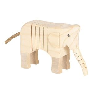 Světle hnědá dřevěná dekorativní soška slona - 4*9*11 cm 6H1835 obraz