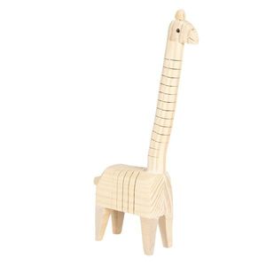 Světle hnědá dekorativní dřevěná soška žirafy - 4*6*24 cm 6H1836 obraz