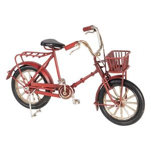 Malý retro model červeného kola s košíkem - 16*6*10 cm 6Y3390 obraz