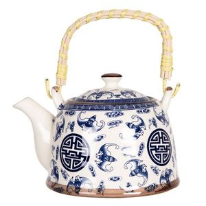 Konvice na čaj se sítkem a modrými ornamenty - 18*14*12 cm / 0, 8L 6CETE0085 obraz